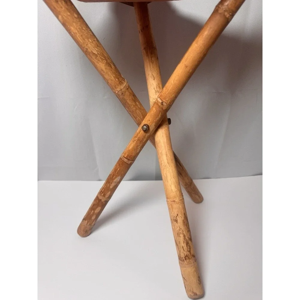Decorative‎ Corona Beach Club Folding Leather & Wooden Chair Cancun Mexico